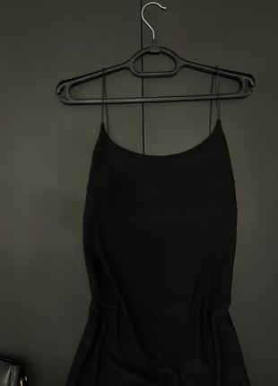 Чорна кежуал сукня на тонких бретельках,елегантна сукня,вечірня,коктейльна,повсякденна2 фото