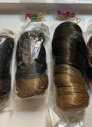 Накладные термоволосы, трессы: каштановый, омбре. накладне волосся. перука, шиньон.