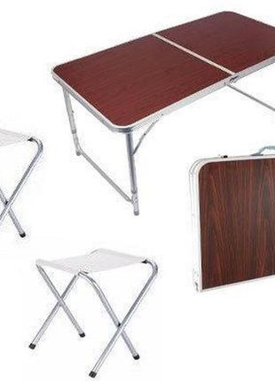 Стол алюминиевый раскладной для пикника + 4 стула, чемодан2 фото