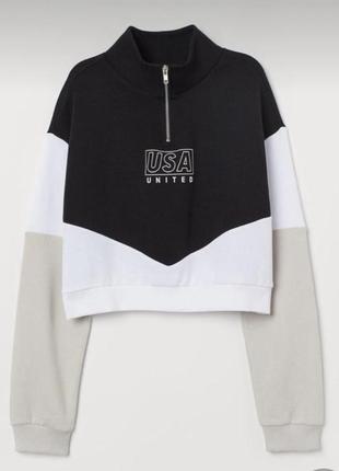Светер, світшот укорочений з замочком h&m новий