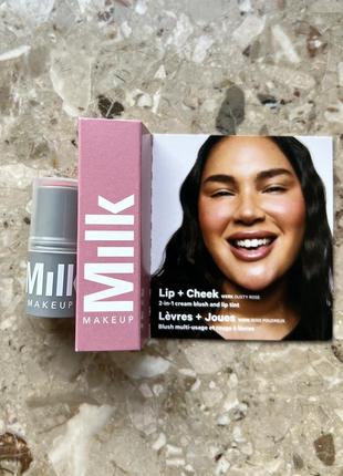Milk makeup mini lip + cheek werk универсальный мини-средство кремовые румяна+помада kiko mac