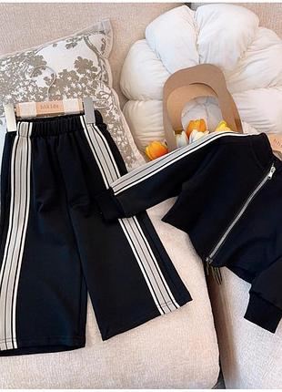 Костюм для дівчинки чорний спортивний3 фото