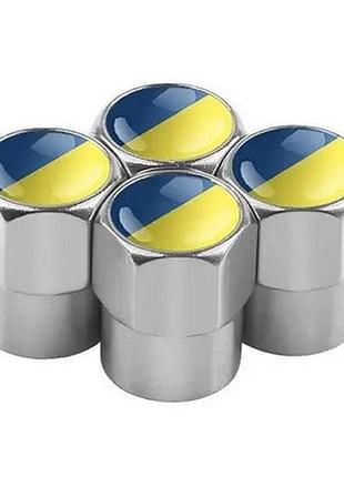Ковпачки на ніпеля прапор україни silver