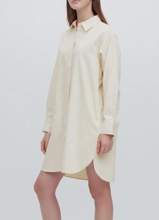 38-44р. нюдовое платье рубашка, хлопок италия