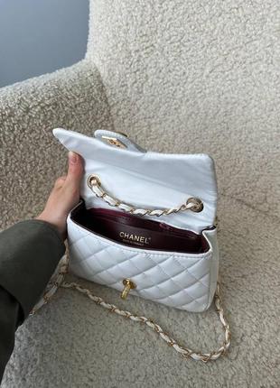 Женская сумка chanel 1.55 white8 фото