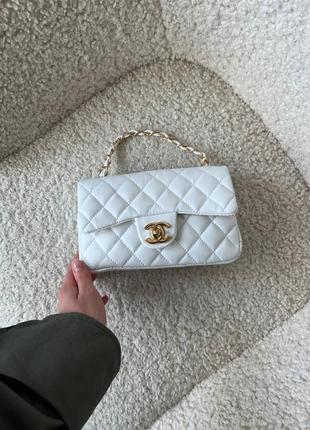 Женская сумка chanel 1.55 white3 фото