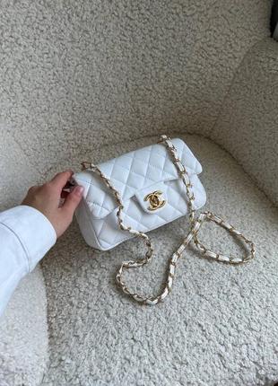 Женская сумка chanel 1.55 white5 фото