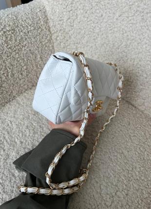 Женская сумка chanel 1.55 white7 фото