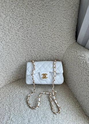 Женская сумка chanel 1.55 white4 фото