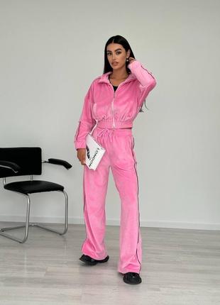 Велюровый спортивный костюм 440 ажур