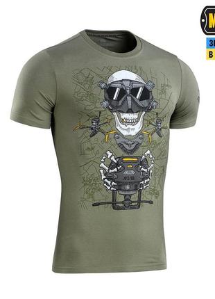 M-tac футболка drohnenführer light olive, тактична футболка з малюнком, військова літня футболка олива4 фото