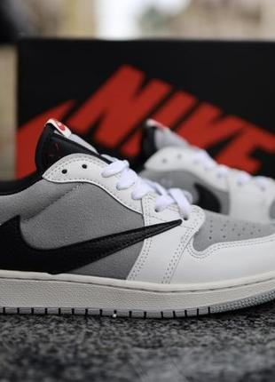Nike travis scott x fragment x air jordan 1 low grey white black