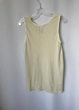 Eusana бежевая нижняя майка шелк шерсть с кружевом термобелье термо топ шерстяная швейцари...