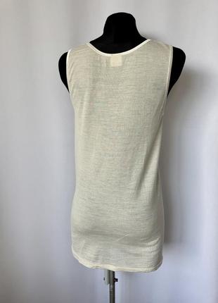 Eusana бежевая нижняя майка шелк шерсть с кружевом термобелье термо топ шерстяная швейцари...