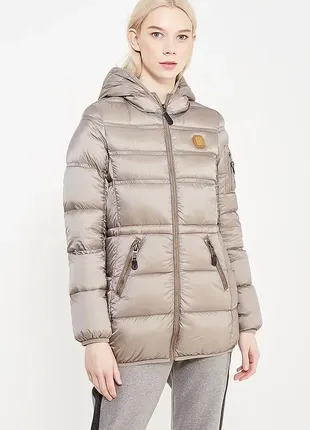 ❄️🪶❄️ aeronautica militare женская бежевая куртка пуховик с капюшоном