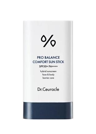 Сонцезахисний стік з пробіотиками для обличчя та тіла dr. ceuracle pro balance comfort sun stick spf50+ pa++++ 18 г