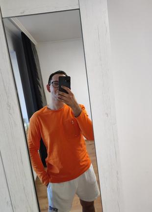 Лонгслів толстовка кофта чоловіча оранжева jack&jones man, розмір s - м - l