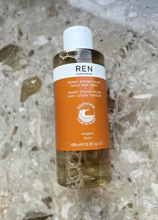 Тонік для сяяння шкіри обличчя з ана-кислотами ren radiance glow daily aha tonic 100 мл pixi bioderm