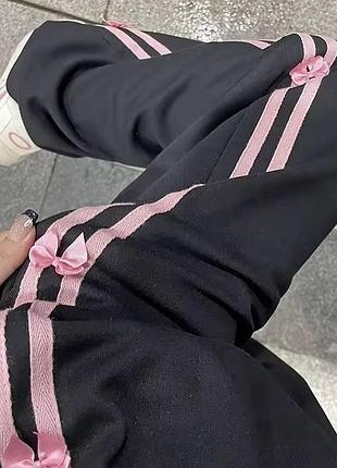 Брюки с розовыми бантиками в стиле харадзюка