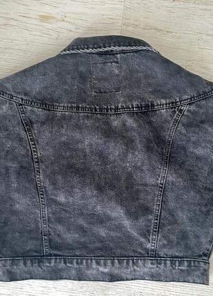 Джинсова куртка чорно-сіра2 фото
