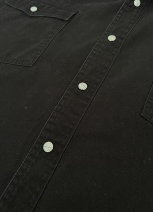 Базова чорна щільна сорочка laundry, денім, джинсова, вінтаж, однотонна, вільна, оверсайз. лаундрай4 фото