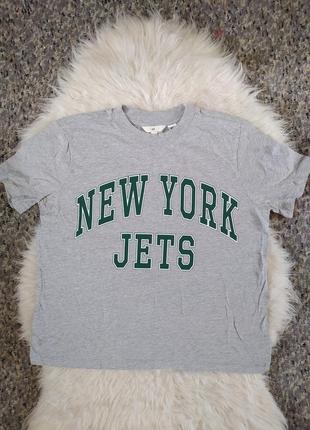 Футболка h&amp;m с принтом newyork jets размер м