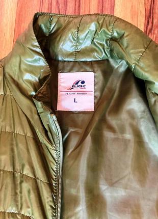 Итальянская классическая легкая стеганая куртка-жакет "flight finery" зеленая3 фото