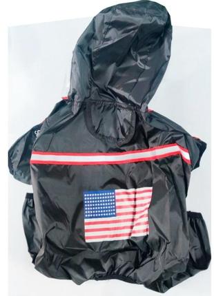 Дождевик для собак  "usa" размер l, черный