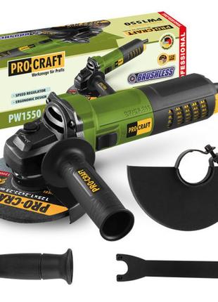 Кутошліфувальна машина безщіткова procraft pw1550 125 мм