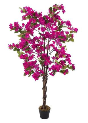 Розовая бугенвиллия цветущее дерево искусственное комнатное растение в черном горшке,...