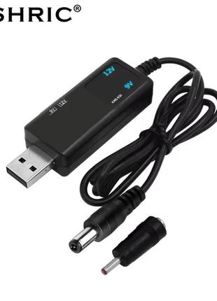 Кабель живлення usb dc 9v і 12v 5.5x2.1 перехідник 3.5х1.35 для роутера модему від powerbank повербанка