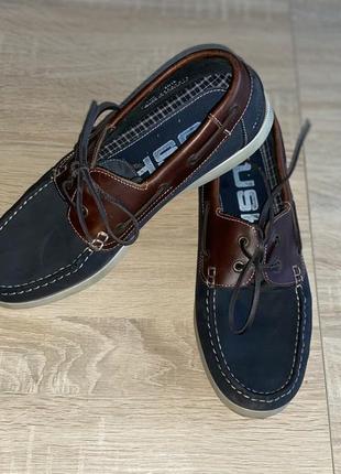 Кожаные туфли, лофер rushu, в идеале 43 размер