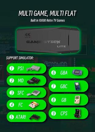 Игровая приставка data frog 4k hd y3 lite 64g game stick3 фото