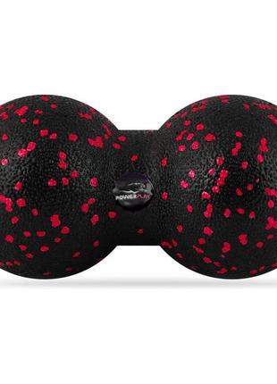 Масажний м'яч подвійний powerplay pp-4352 epp foam peanut ball (d8*16cm.) чорно/червоний