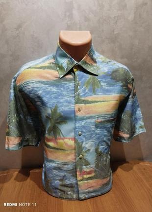 Стильна сорочка з коротким рукавом в принт бренду mckay2 фото