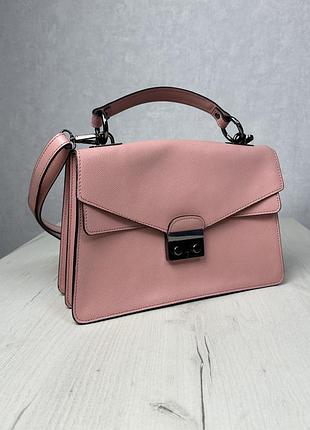 Каркасная сумка портфель от итальянского производителя, натуральная кожа