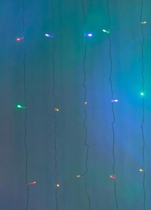 Гірлянда-штора світлодіодна 240 led розмір 2*2 м, мультиколор9 фото