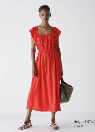 Платье новое размер м красное коралловое с открытой спиной и короткими рукавами8 фото