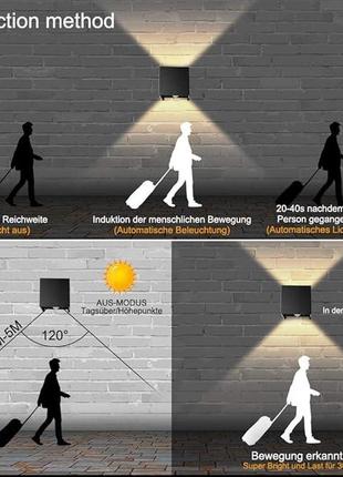 Світлодіодний настінний світильник із датчиком руху — внутрішній/зовнішній світлодіодний 3000 к5 фото