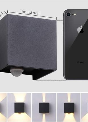 Світлодіодний настінний світильник із датчиком руху — внутрішній/зовнішній світлодіодний 3000 к3 фото