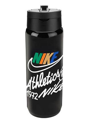 Пляшка nike tr renew recharge straw bottle 24oz чорний, білий уні 709 мл