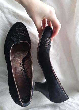 Туфли замшевые черные 37 размер туфлы жаснкие черневое кружево замша натуральная на каблуке лоферы2 фото