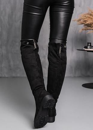 Ботфорты женские зимние fashion abu 3890 36 размер 23,5 см черный5 фото