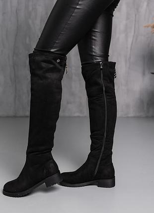 Ботфорты женские зимние fashion abu 3890 36 размер 23,5 см черный3 фото