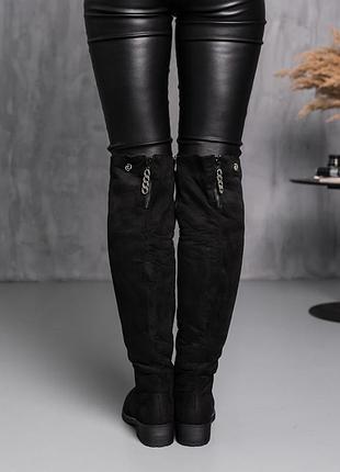 Ботфорты женские зимние fashion abu 3890 36 размер 23,5 см черный4 фото