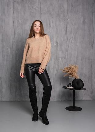 Ботфорты женские зимние fashion abu 3890 36 размер 23,5 см черный10 фото