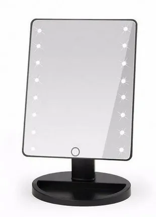 Зеркало настольное с подсветкой led - бренд large led mirror черное1 фото