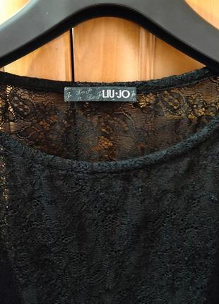 Кружевное мини платье/блуза liu jo з довгим рукавом