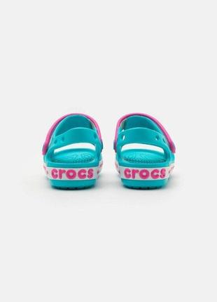 Крокс крокбенд сандалі голубі дитячі crocs crocband sandal digital aqua7 фото