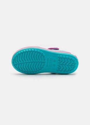 Крокс крокбенд сандалі голубі дитячі crocs crocband sandal digital aqua6 фото